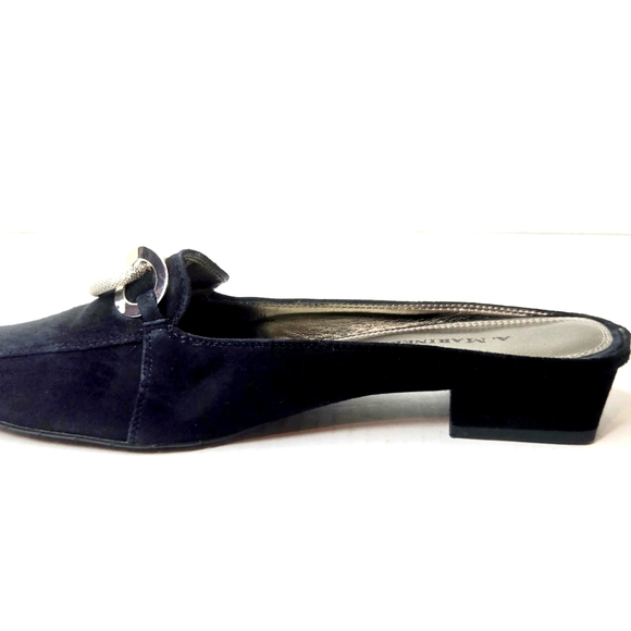 A. Marinelli Mules. Black Suede With Silver Accents. Size 7.5 - Picture 10 of 13